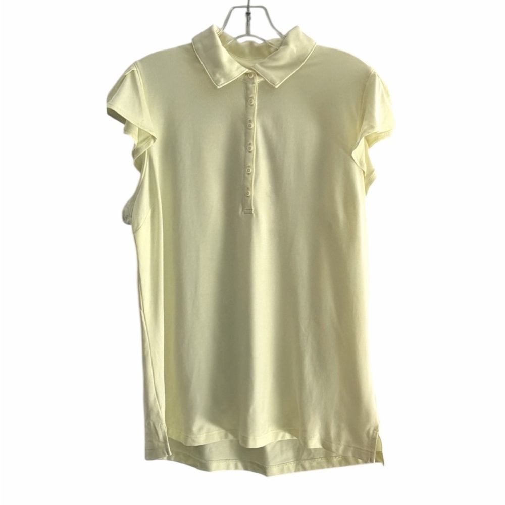 Walter Hagen Women's Clubhouse Flutter Sleeve Sz. Large Lemon Sorbet NWT PTP 20”